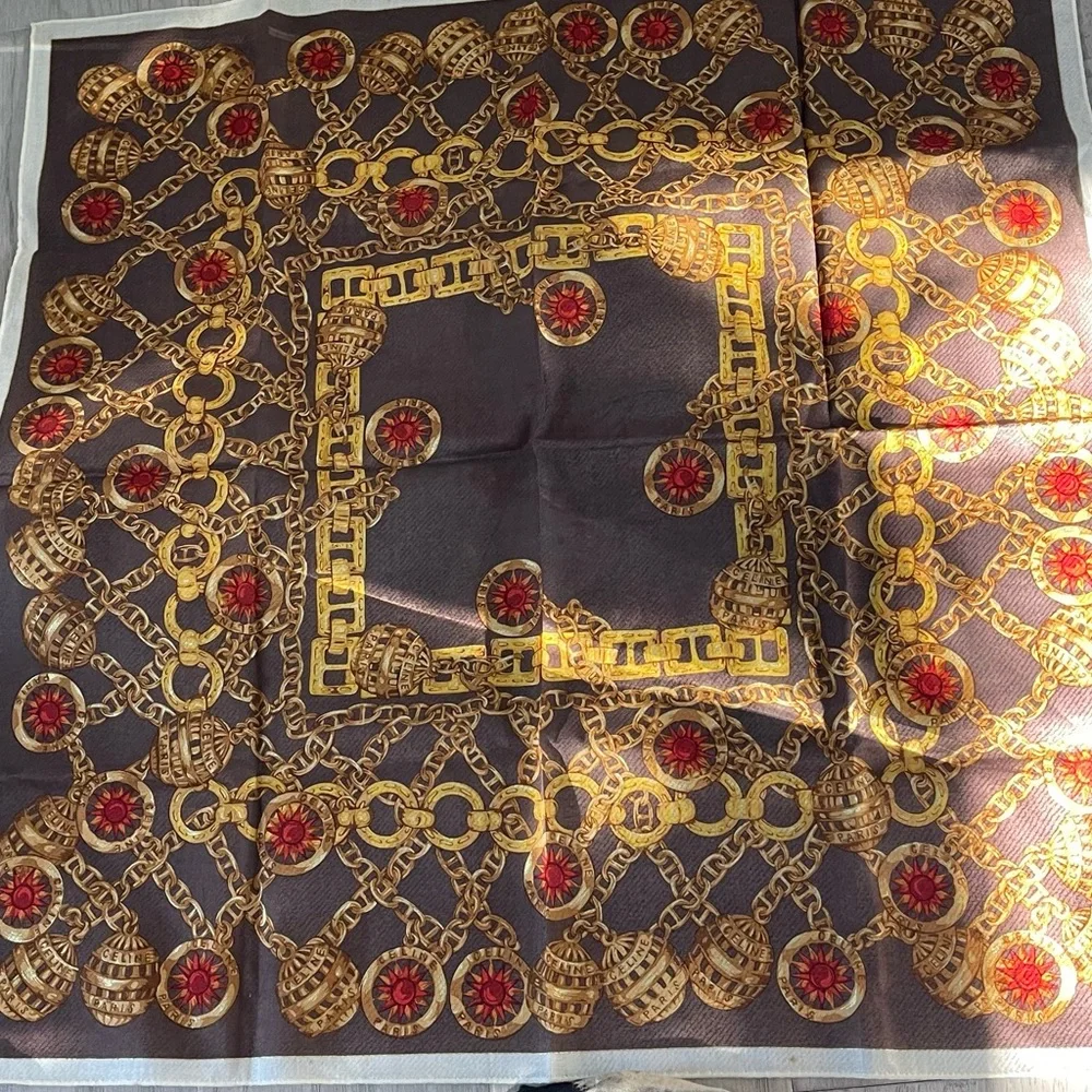 Celine Vintage cotton mini scarf - Picture 4 of 12